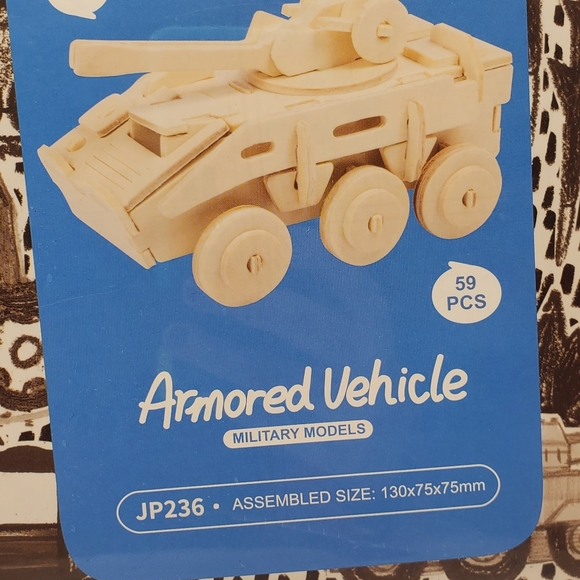 Armored Vehicle Military Model JP236 Robotime ROWOOD series 59 PCS NEW Age 8+ - Picture 2 of 9
